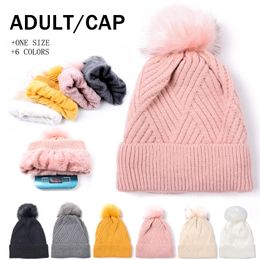 Feest Hoed Gebreide Muts Pom Fur Ball Mutsen Vrouwen Winter Warme Wollen Muts Outdoor Warm Houden Beanie Caps L8