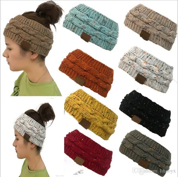 Bandeaux tricotés Femmes Hiver Headwrap Hairband Crochet Turban Head Band Wrap Coloré Oreille Chaud Bandeau Cheveux Accessoires 14 Couleur Chaude