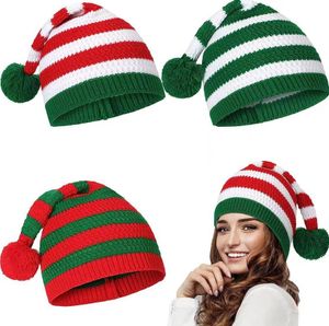 Gebreide Kids Kerstmuts Leuke Kerst Ouder-kind Muts Pompom Volwassen Kind Zachte Beanie Santa Cap Nieuwjaar Party Kid Gift