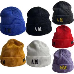 Chapeau tricoté Automne Hiver Caps Hommes Femmes Designer Beanie Cap Casual Ajusté Caps De Laine i5Yl #