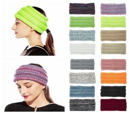 Tricoté queue de cheval Crochet bandeau femmes Sports d'hiver bandeau bandeau Turban bandeau oreille plus chaud bonnet bonnet bandeaux LJJA35689759085