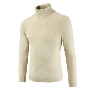 Couleur de couleur unie en tricoté Pull d'hiver décontracté à manches longues mâles chemises en laine atutumn mens pull