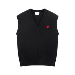 Amis gebreide V-hals vest dames lente en herfst nieuw product retro casual preppy stijl mouwloze vest sweater y2k Koreaanse versie trendy losse trui voor heren