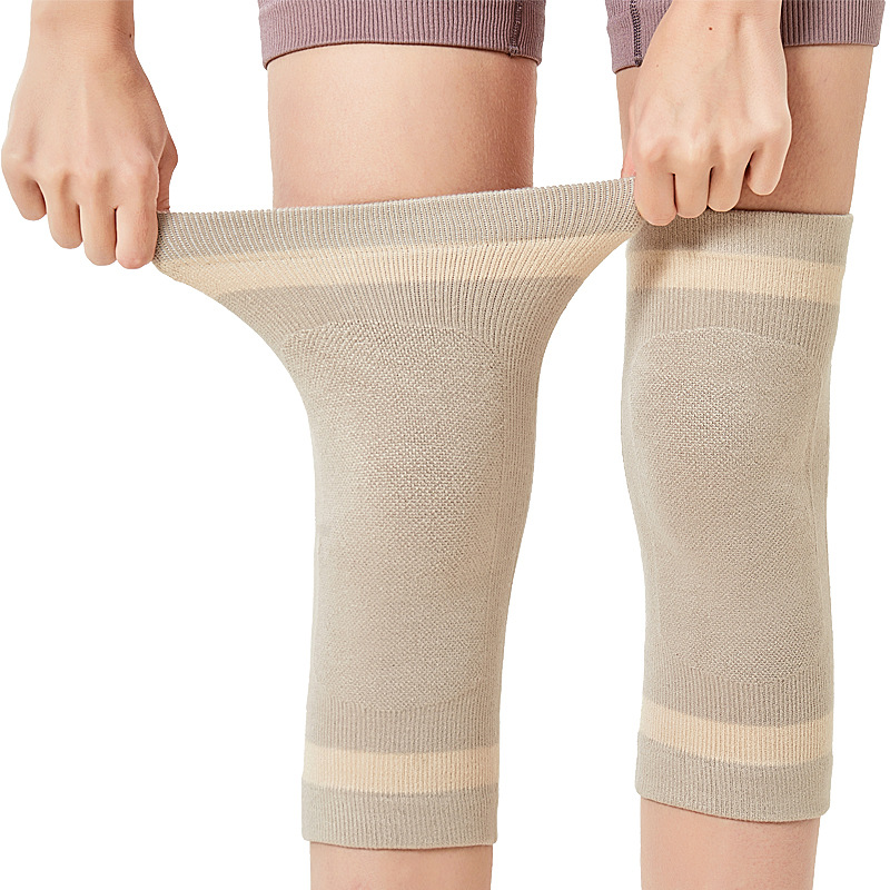 Knitted Warm Brushed Knee Pads Thickened Brushed Cashmere Cold-proof Leg Pads Spring and Autumn Loop Knee Cover
