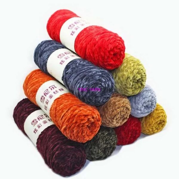 Lote cálido tejido de 100 g de chenille terciopelo al por mayor supersoft crochet suéter de tejido de tejido hilo de hilo de lana de lana de lana artesanal bebé