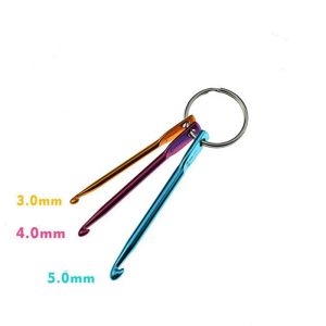 Tricoting 3/4 / 5 mm Crochets de porte-clés diy artisanat multicolore aiguilles à tricot mini-crochet crochet en aluminium 3pcs / set 100sets