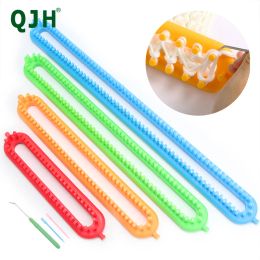 Tricoting 4 tailles différentes de tresses de dents colorées dense tresses en plastique long à tisser à tisser avec kit d'aiguille à crochet
