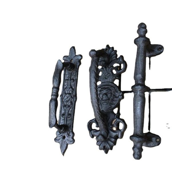 Tricoting Garden Courtyard Porte vintage Knocker Cast Iron Craft Points Points de porte de la maison Décoration de la maison Décoration de la porte Porte de porte Accessoires de pièce