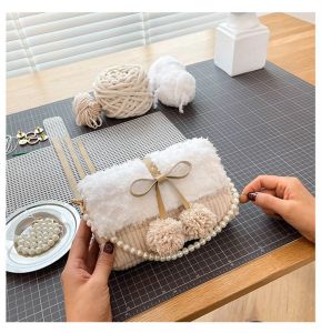 Sac à main tricoter Kit de matériaux de fabrication de matériaux Sac à main accessoires de couture à main