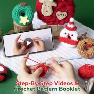 Breien Miusie Snowman Donut Crochet Kit Garen Knitting Doll For Kids Christmas Gift Unfinished Material Package with StepbyStep Video