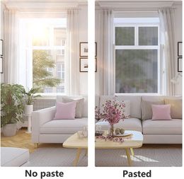 Breien One Way Privacy Window Film Mirror Effect Daytime Glass Statische niet -klevende Decor Heat Control Anti UV -raam Tint Zwart Sier