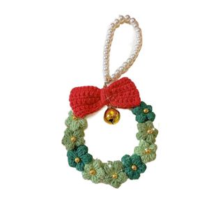 Tricot tprpyn couronne de Noël kit de crochet diy garantie de Noël kit de crochet kits d'artisanat cadeau avec motif matériaux vidéo