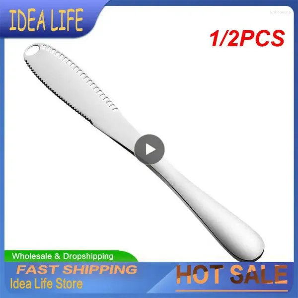 Knives 1/2pcs Gadgets de cocina Cuchillo de mermelada con crema de limpieza de agujeros Bread Ban Mantequilla Cortador de acero inoxidable Multifuncional