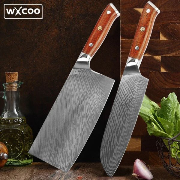 Couteaux Damas Steel Kitchen Chef couteau tranchant la viande de viande de viande