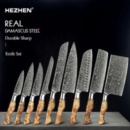 Knives Hezhen Kitchen Knife Set 17pc Damasco Steel Knives Chef Knife Accesorios de cocina Chef Knives Chef Herramientas de cocina