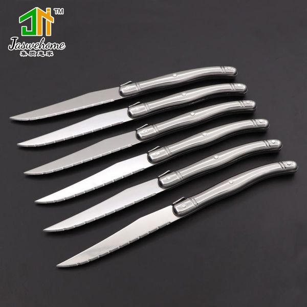 Knives Jaswehome 6pcs Knives Borded Borde sérmado Luz afilada para lavavajillas Premium Safe SCEARD SCERECHE SEGURA LAGUIOLE