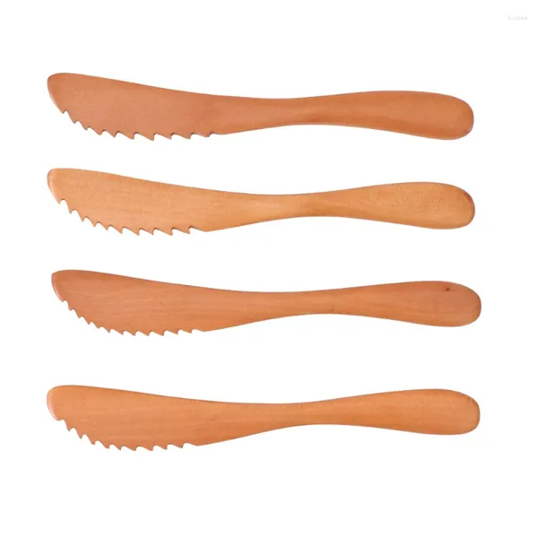 Cuchillos Jaswehome, cuchillo largo para mantequilla, cortador de queso de madera, condimento, utensilios de cocina de alta calidad, esparcidor de gelatina de maní, 4-8 piezas