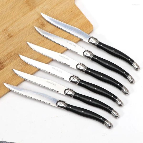 Cuchillos Jaswehome Premium Juego de carne de acero inoxidable 6 piezas Cuchillo de mesa de cocina Colección de cubiertos Lavavajillas