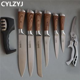 Knives Kitchen Knives Set Chef Knives Sets de cuchillos de cocina de acero inoxidable Darkeing Skinsors Chef Sliter Paring Bread Utility Clifre