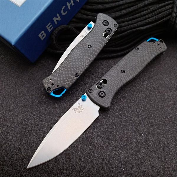 Couteaux Outdoor Satin AXIS Couteau pliant 3 24 S90V Bugout Plain 535-3 Poche de camping en fibre de carbone BM42 Blade Benchmade Handle337H