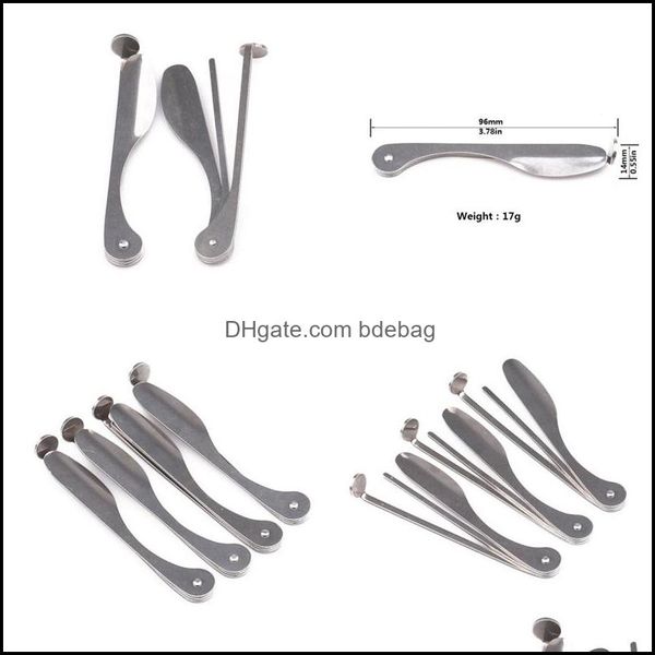 Cuchillos Limpiador de tuberías Cuchillos de metal Tres en uno Función MTI Barras de presión 96 mm Accesorios para fumar duraderos Raspadores plegables 2 5Yj F2 Dhhbu