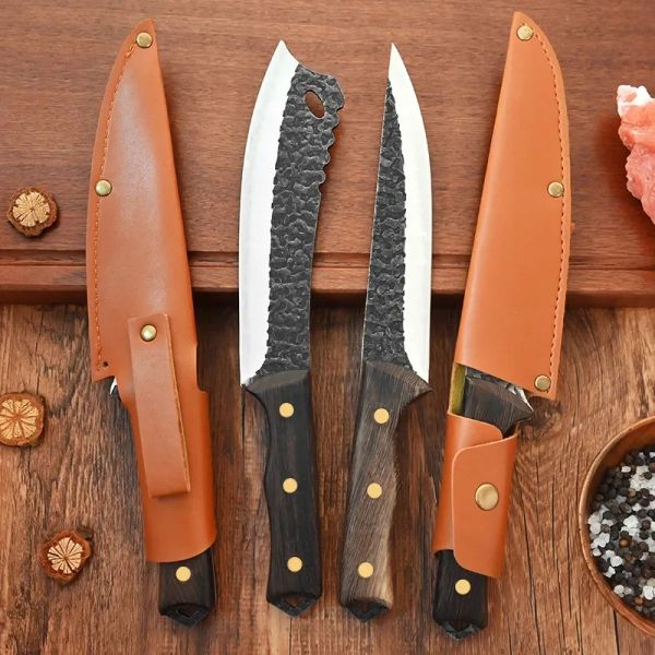 Couteaux d'abattage de Chef en acier inoxydable, forgé à désosser, couteau de boucher, couperet, outils de cuisine, coupe-fruits et viande