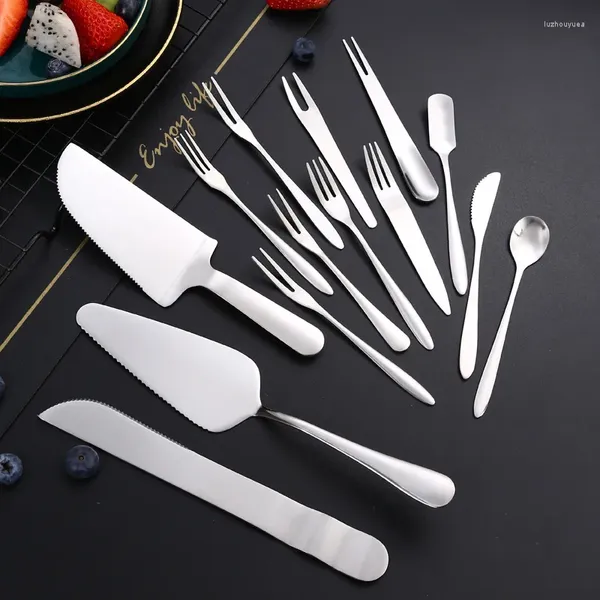 Couteaux couverts en acier inoxydable, Service d'ustensiles pour remuer cuillère fourchette à fruits 2 pièces couteau à beurre MS-303-2