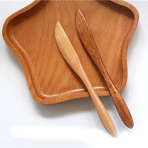 Cuchillos de madera japonesa para mermelada, mascarilla para mantequilla, ensalada, revestimiento de pasta, cuchillos de madera para cubiertos