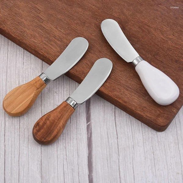 Couteaux manche en bois couteau à beurre Dessert coupe-fromage Toast ustensile de petit déjeuner épandeurs de confiture crème Mini outils de cuisine