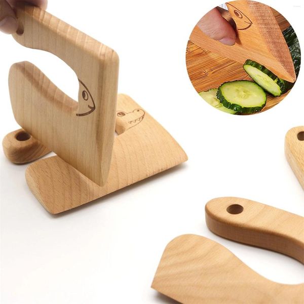 Couteaux en bois pour enfants, outil de cuisine en forme mignonne pour couper les légumes, outils de cuisine, jouet sûr pour enfants, bricolage