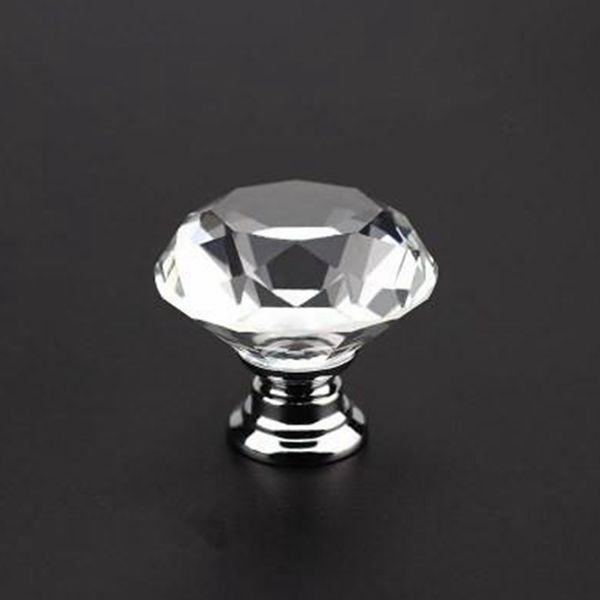 Bouton Vis Mode 30mm Diamant Cristal Verre Boutons De Porte Tiroir Armoire Meubles Poignée Bouton Vis Meubles Accessoires EEA2222