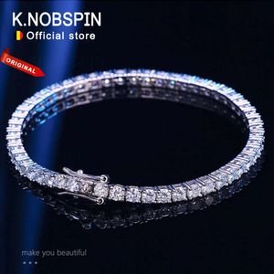 Knobspin 3 mm 4 mm Moissanite Tennis Bracelet Volledige diamant GRA SIER GEPLAATSE BRUD INTERWIJD PARTY Sieraden Armbanden voor vrouwelijke man