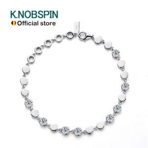 Knobspin D VVS Tous le bracelet de tennis 4 mm 2.7ct laboratoire de diamant Bijoux fin 925 Sterling Sliver Bracelets for Women 240424