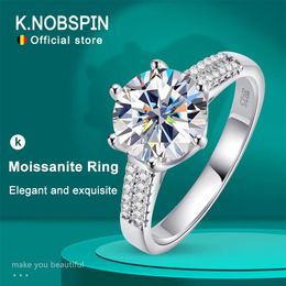 KNOBSPIN D VVS1 3ct Ringen voor Vrouwen s925 Sterling Zilveren Engagement Wedding Sparkling Lab Diamond Ring 240228