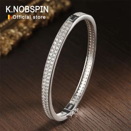 Knobspin D VVS1 Bracelets de bracelet en bracele Moisanite pour femmes Diamond Full Elegant Classic Solid 925 Sterling Sliver Jewelry Accessoires