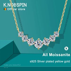 Knobspin D VVS1 Colliers de pendentif pour femmes bijoux de fête à la mode GRA Certifié 925 Collier en or jaune plaqué 240515