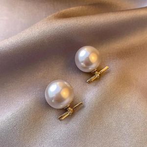 Knoop kruis parel oorbellen stud dubbele kant slijtage kristal pak oor drop vrouwen 925 zilveren legering ronde zakelijke oorbel mode Europese sieraden