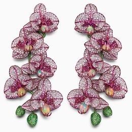 Noeud GODKI nouveau multicolore fleur Booms balancent boucle d'oreille pour les femmes fête de mariage indien dubaï bijoux de mariée boucle d'oreille femme cadeau