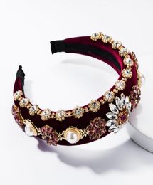 Knoten-Stirnbänder für Frauen, geknotete Perlen, bunte Strasssteine, mit Perlen besetzt, breites Band, modische Stirnbänder für Mädchen, böhmisches Haarband2735437