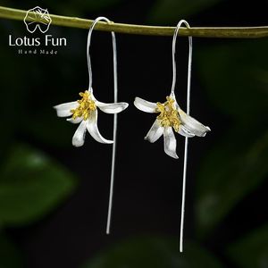 Knoop Lotus Fun Osmanthus Fragrans Flower Dangle Oorbellen Echt 925 Sterling Zilver Handgemaakte Designer Fijne Sieraden Oorbellen voor vrouwen