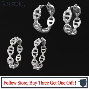 Noeud octobre nouveau 925 en argent Sterling boucles d'oreilles nez de cochon géométrique incrusté Zircon femme mode Simple Ins marque de luxe Monaco bijoux