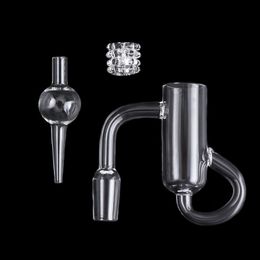 Waterpijpen Knot Recycler Quartz Banger 10mm 14mm 18mm Mannelijke Vrouwelijke Quartz Diamond Loop BangerMet Bubbler Carb Cap met Kwarts inzetstuk voor waterpijpen