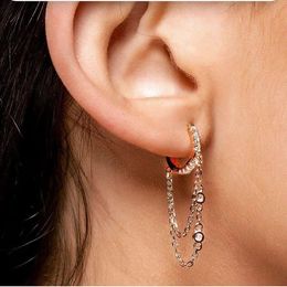 Pendientes largos geométricos de Plata de Ley 925 con borlas y nudos, aretes largos con ángulo de cadena redonda geométrica, aretes colgantes llamativos para boda