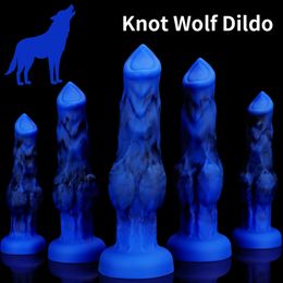 Knot Wolf Dildo anal Dildos Soft Silicone Big xl Fake pénis aspiration tasse bite fournit des fournitures pour adultes