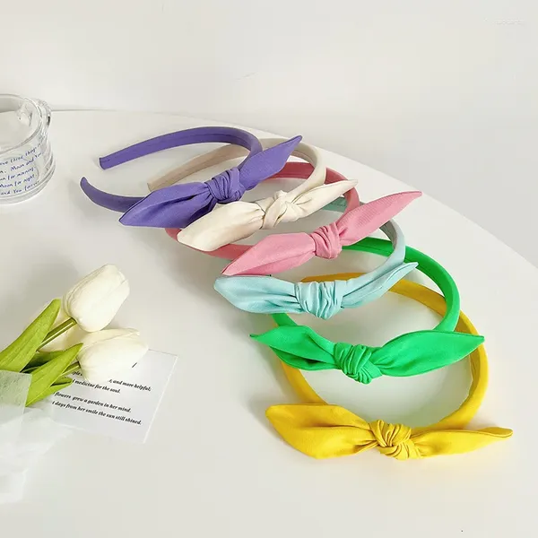 Diadema con lazo anudado, accesorios para el cabello Temeperament de Color caramelo, venta al por mayor, diademas coreanas para mujeres y niñas