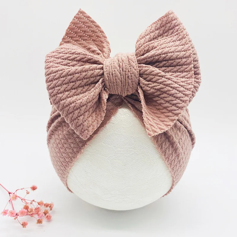 Knotted Hats for Baby Girl Beanie Bow Headband Infant Turban Newborn Head Accessories Winter Hat Warm Bonnet Caps Mother Kids