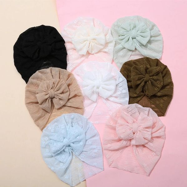 Chapeaux noués pour bébé fille bonnet casquettes enfant en bas âge fleur bandeau infantile Turban nouveau-né tête robe printemps chapeau Bonnet casquette