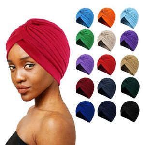 Rouffle nouée turban dames mouches mouches mouches décontractées femelles musulmanes hijab chapeaux indiens cancer chimio cap turbante 240430