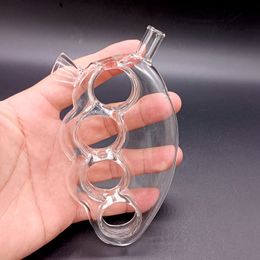 Knuckles Glass Water Bong Hookahs Fumar Cachimbos de mão 6 polegadas Óleo transparente Dab Rigs Reciclador Bubbler para tabaco