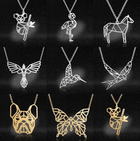 Koala Pendat Collar de acero inoxidable de acero inoxidable Joya Phoenix Joya Sea Gull Hummingbird Flamingo Collares Drop2865012